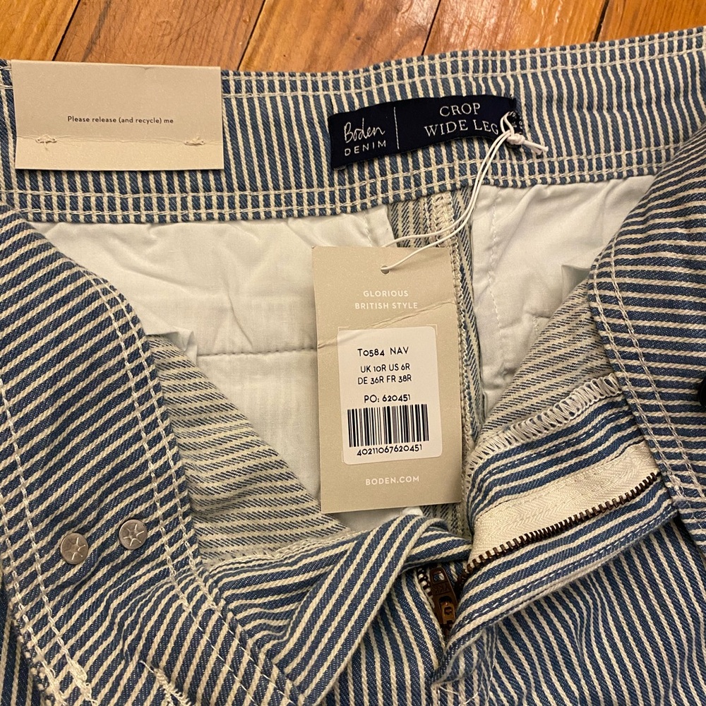 Boden size 10 crop wide leg NWT